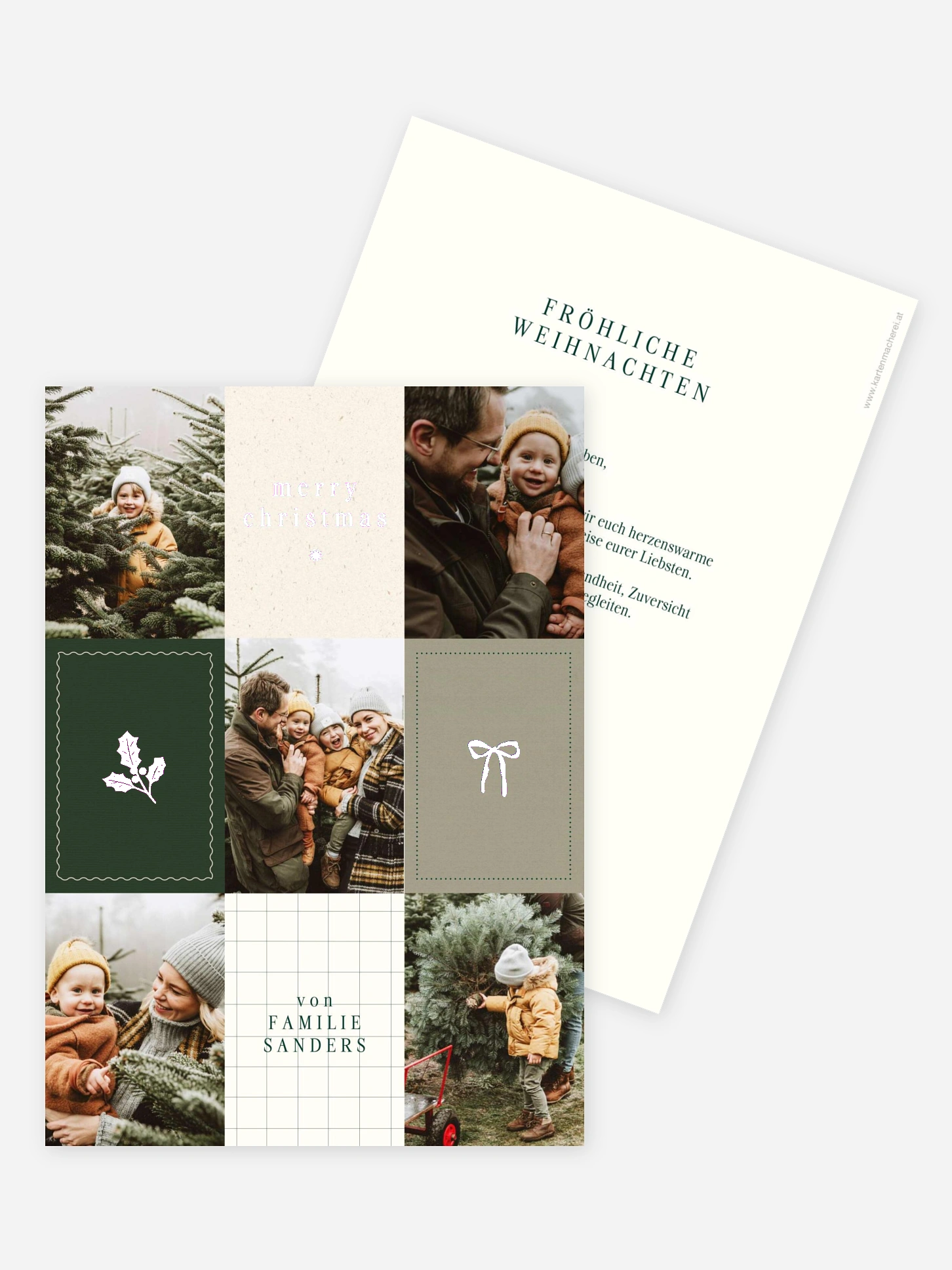 Weihnachtskarte Merry Grid