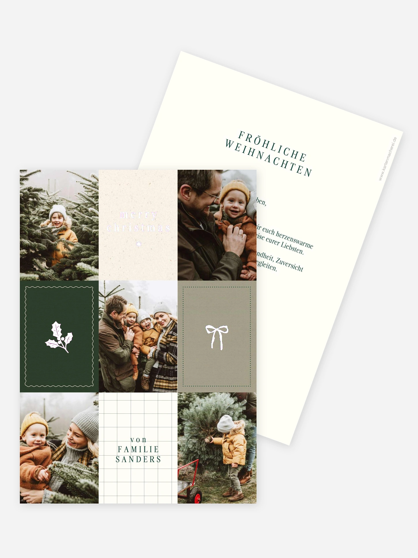 Weihnachtskarte Merry Grid