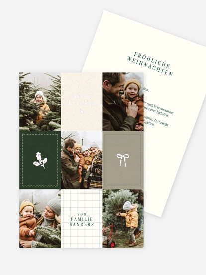 Weihnachtskarte Merry Grid