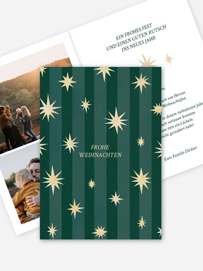 Weihnachtskarte Wunschsterne
