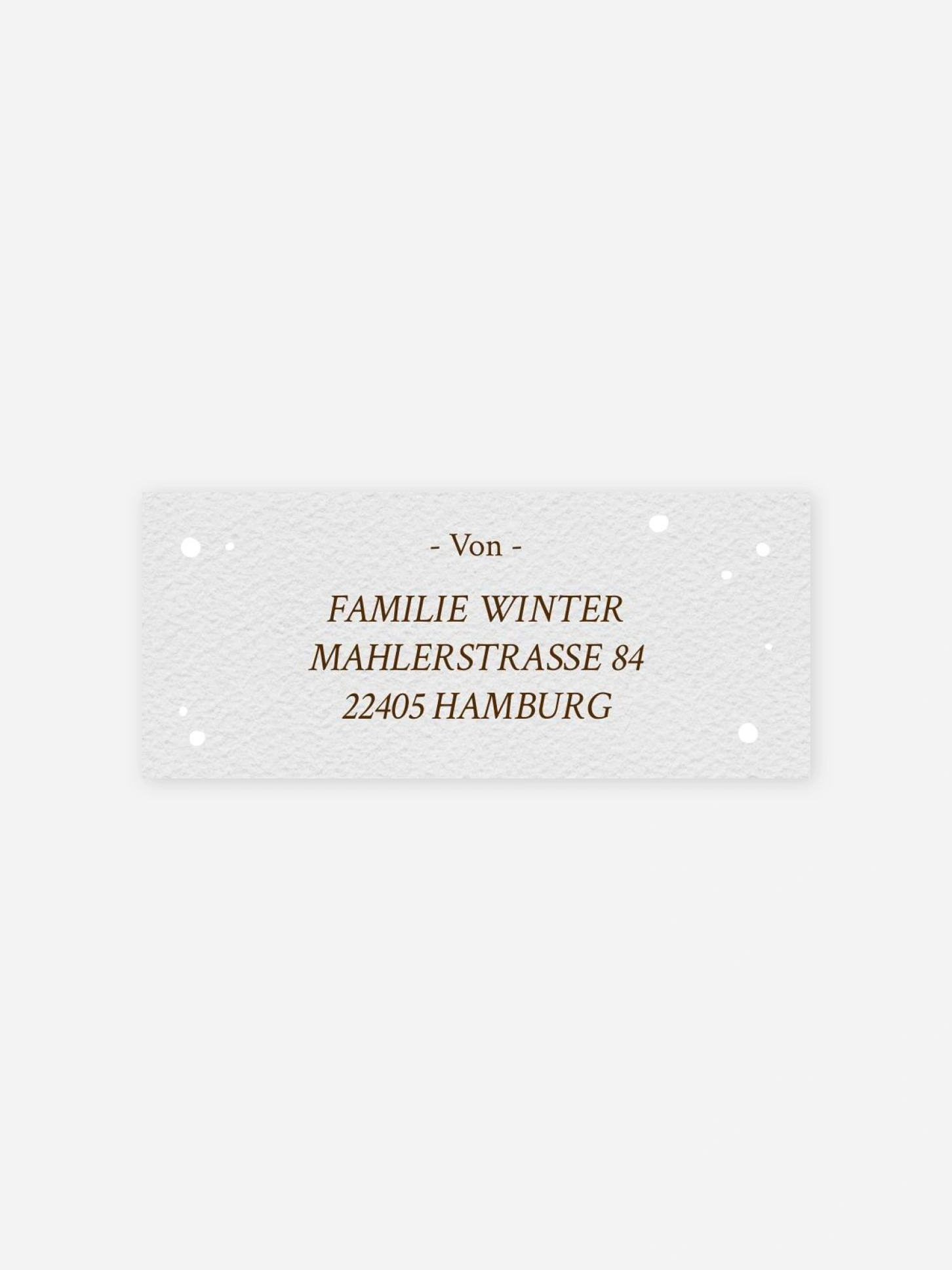 Absenderaufkleber Weihnachten Schneemärchen