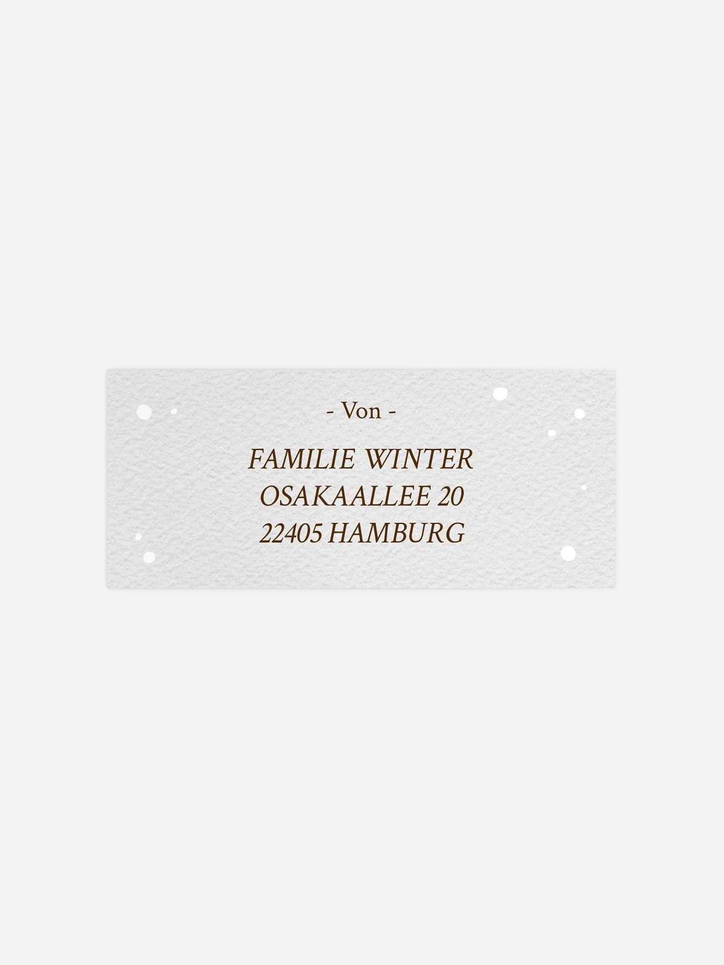 Absenderaufkleber Weihnachten Schneemärchen