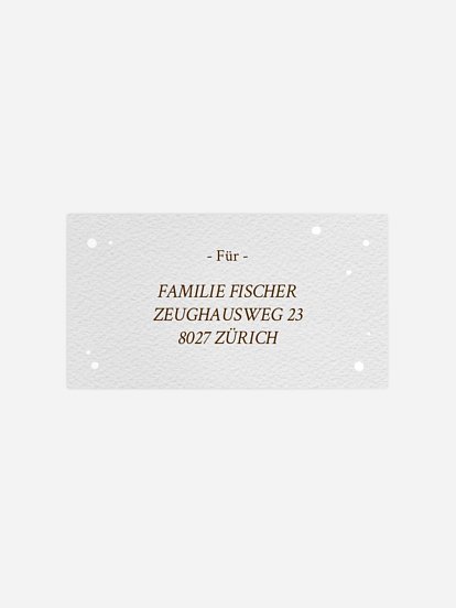 Empfängeraufkleber Weihnachten Schneemärchen