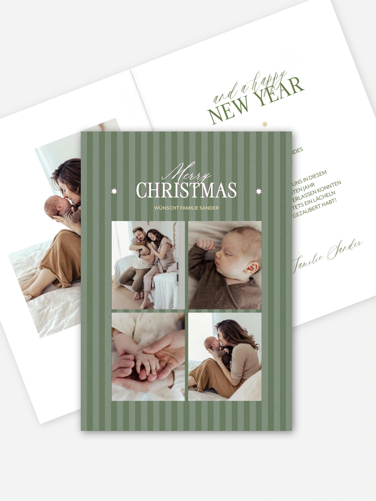 Weihnachtskarte Joyful in Stripes