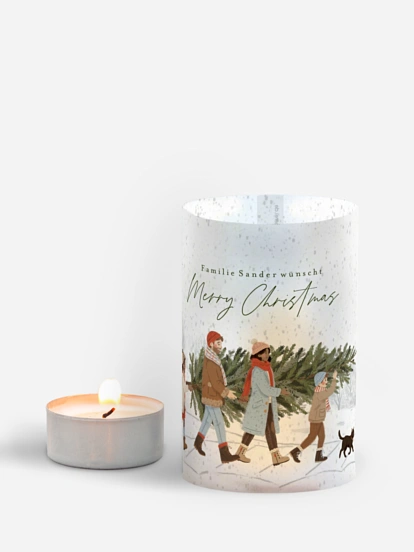 Windlicht Weihnachten Unsere Familie im Winter