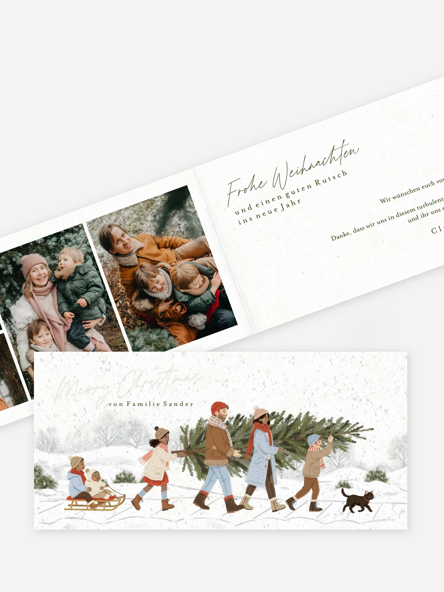 Weihnachtskarte Unsere Familie im Winter