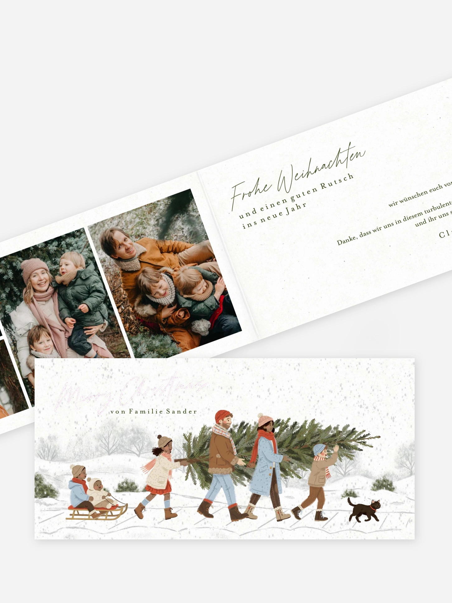 Weihnachtskarte Unsere Familie im Winter