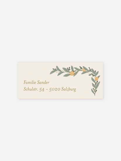 Absenderaufkleber Weihnachten Zitrusgirlande
