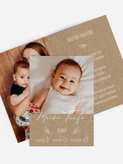 Taufeinladung Natural Taufe