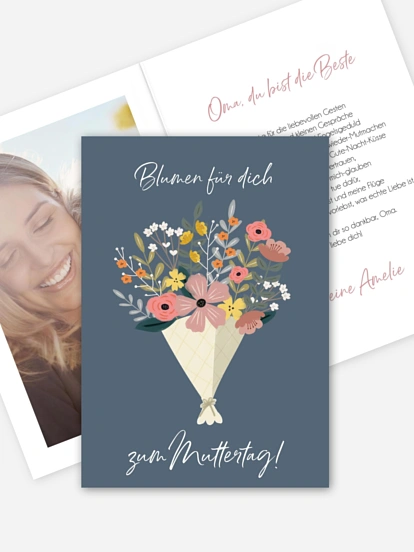 Karte zum Muttertag Blumenstrauss