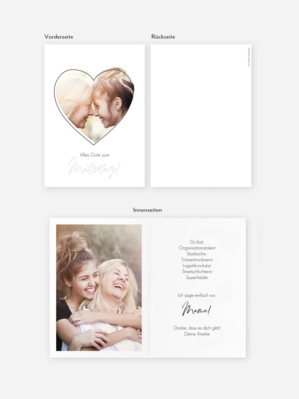 Grußkarte Familienherz Muttertag