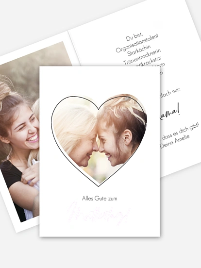 Grußkarte Familienherz Muttertag