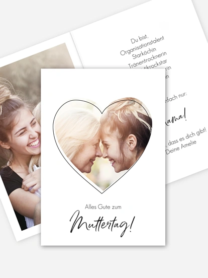 Karte zum Muttertag Familienherz