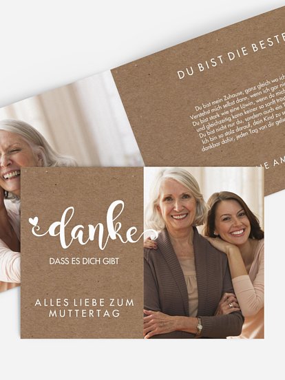 Karte zum Muttertag Danke für alles