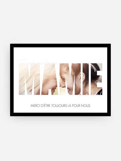 Affiche encadrée fête des mères Souvenirs avec mamie