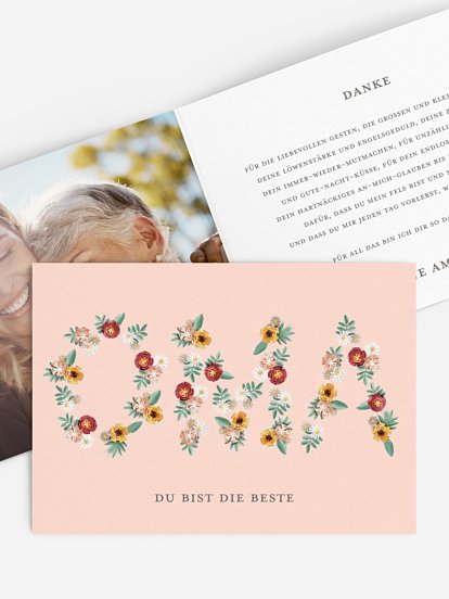 Karte zum Muttertag Oma