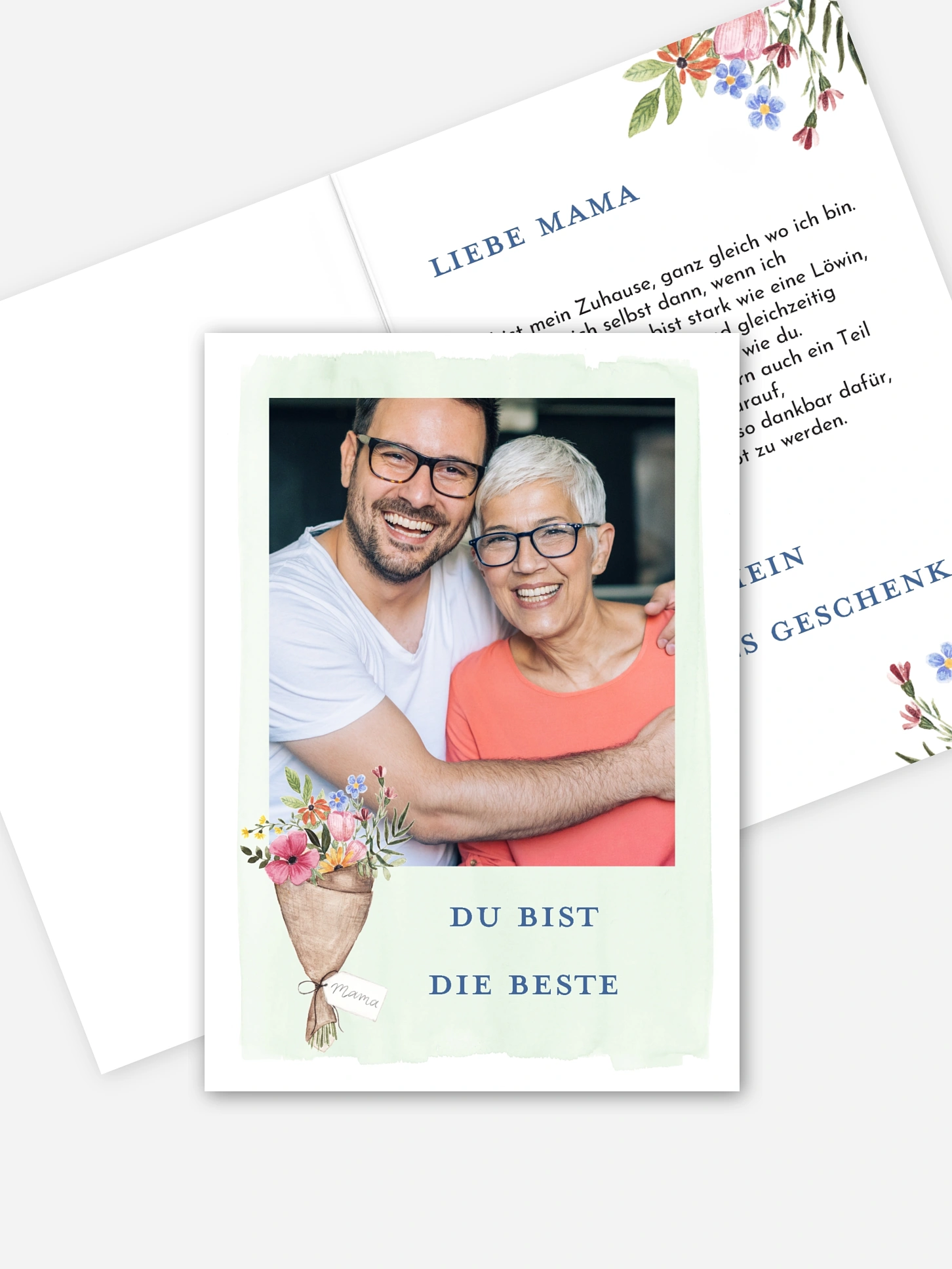 Grußkarte Blumenbouquet Foto