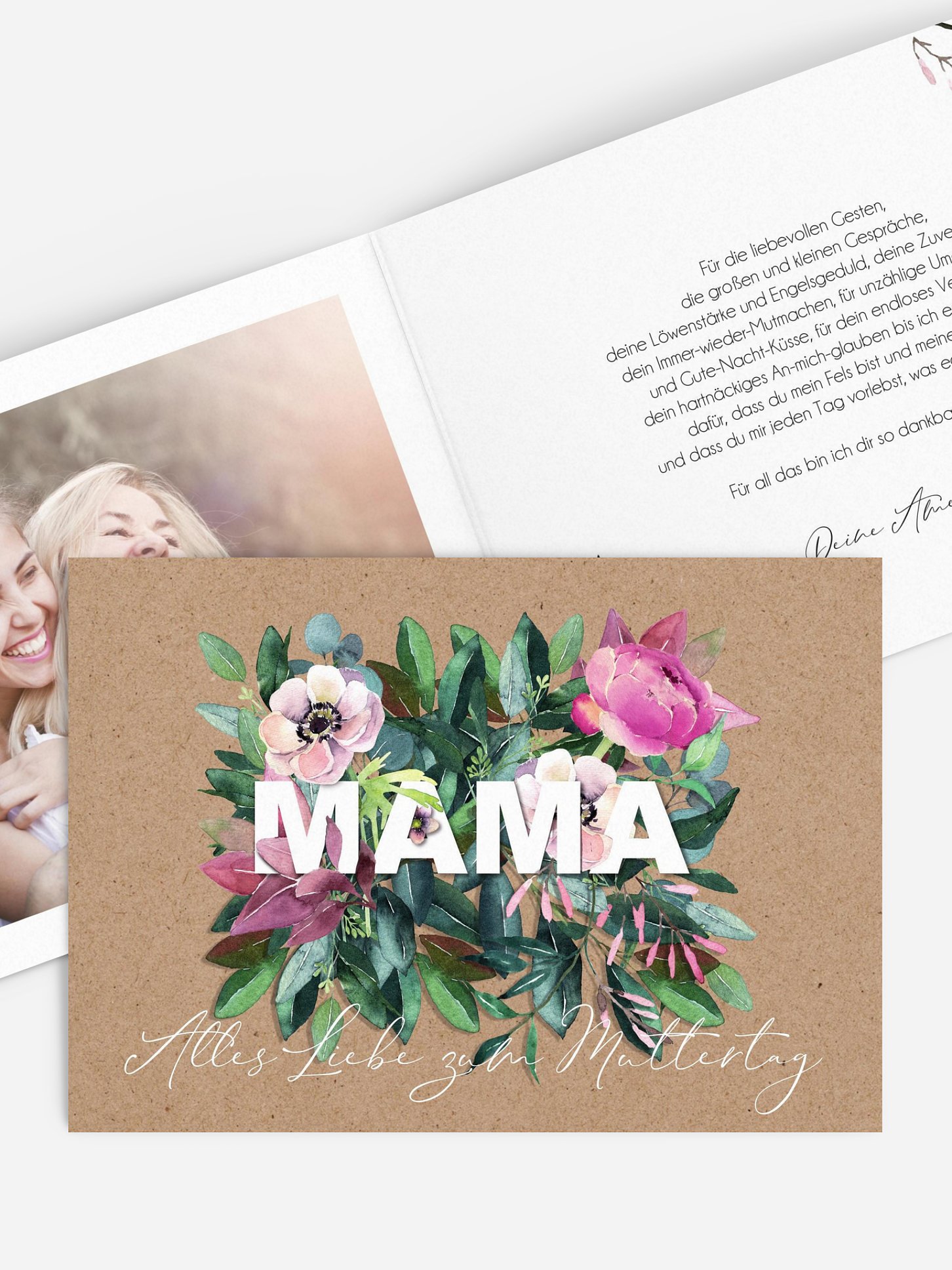 Karte zum Muttertag Blumen für Mama