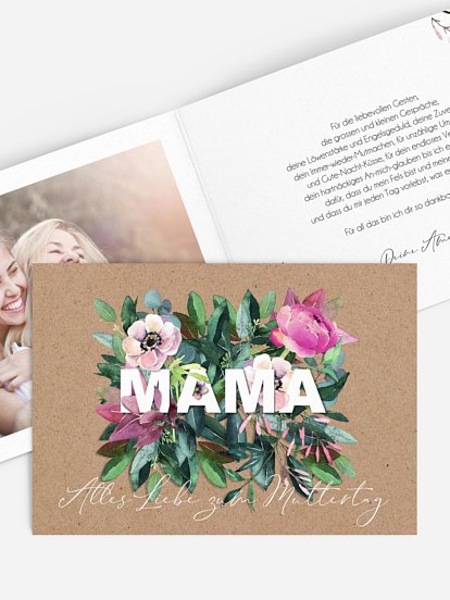 Karte zum Muttertag Blumen für Mama