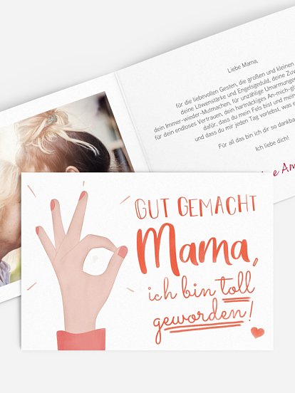 Grußkarte Gut gemacht Mama