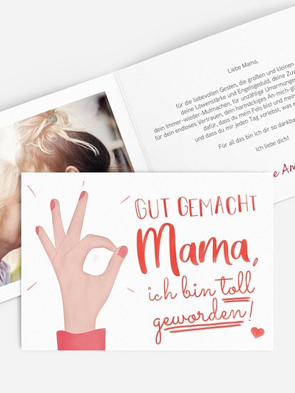 Karte zum Muttertag Gut gemacht Mama