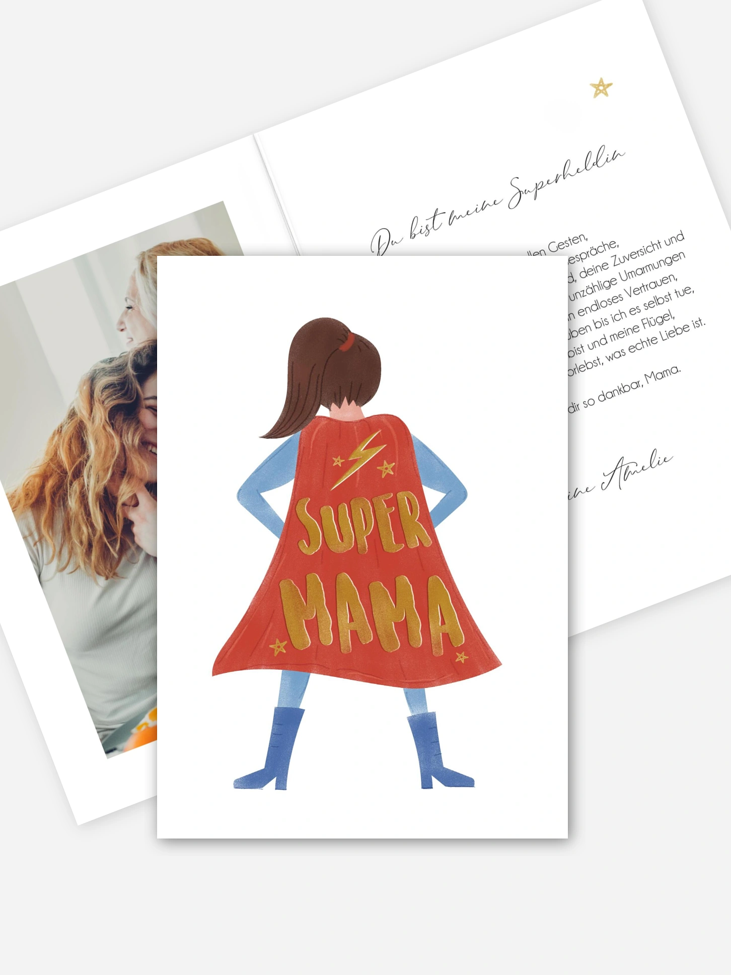 Karte zum Muttertag Supermama