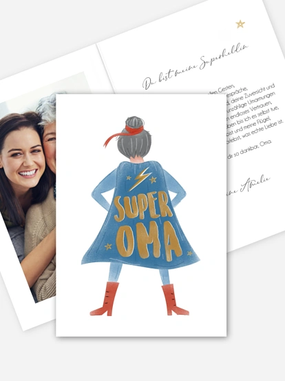 Grußkarte Superoma