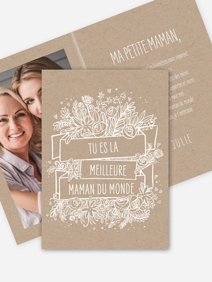 Carte de correspondance Déclaration fleurie