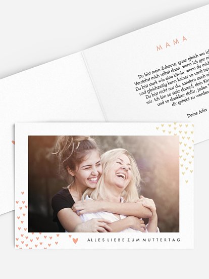 Karte zum Muttertag Herzschwarm