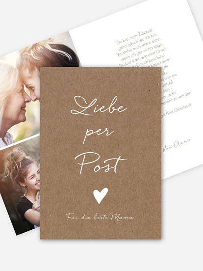 Karte zum Muttertag Liebe per Post