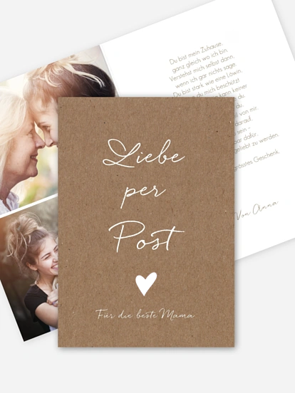 Karte zum Muttertag Liebe per Post
