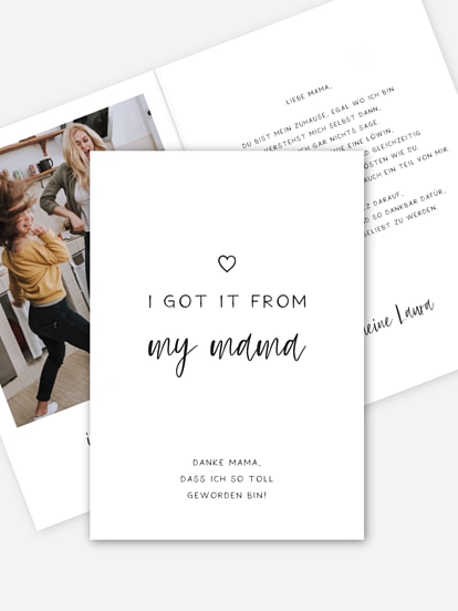 Karte zum Muttertag I got it from my Mama