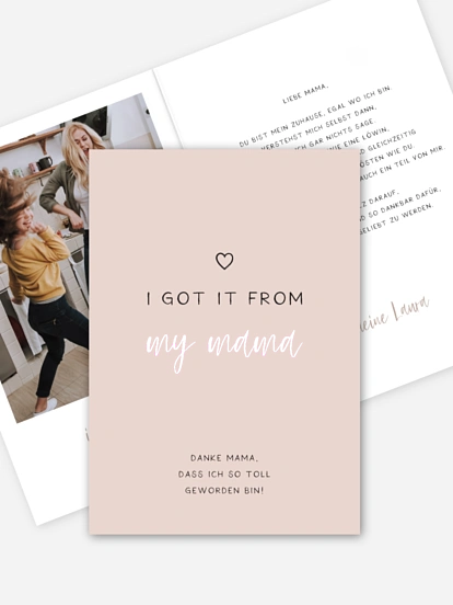 Karte zum Muttertag I got it from my Mama