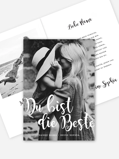Karte zum Muttertag Du bist die Beste