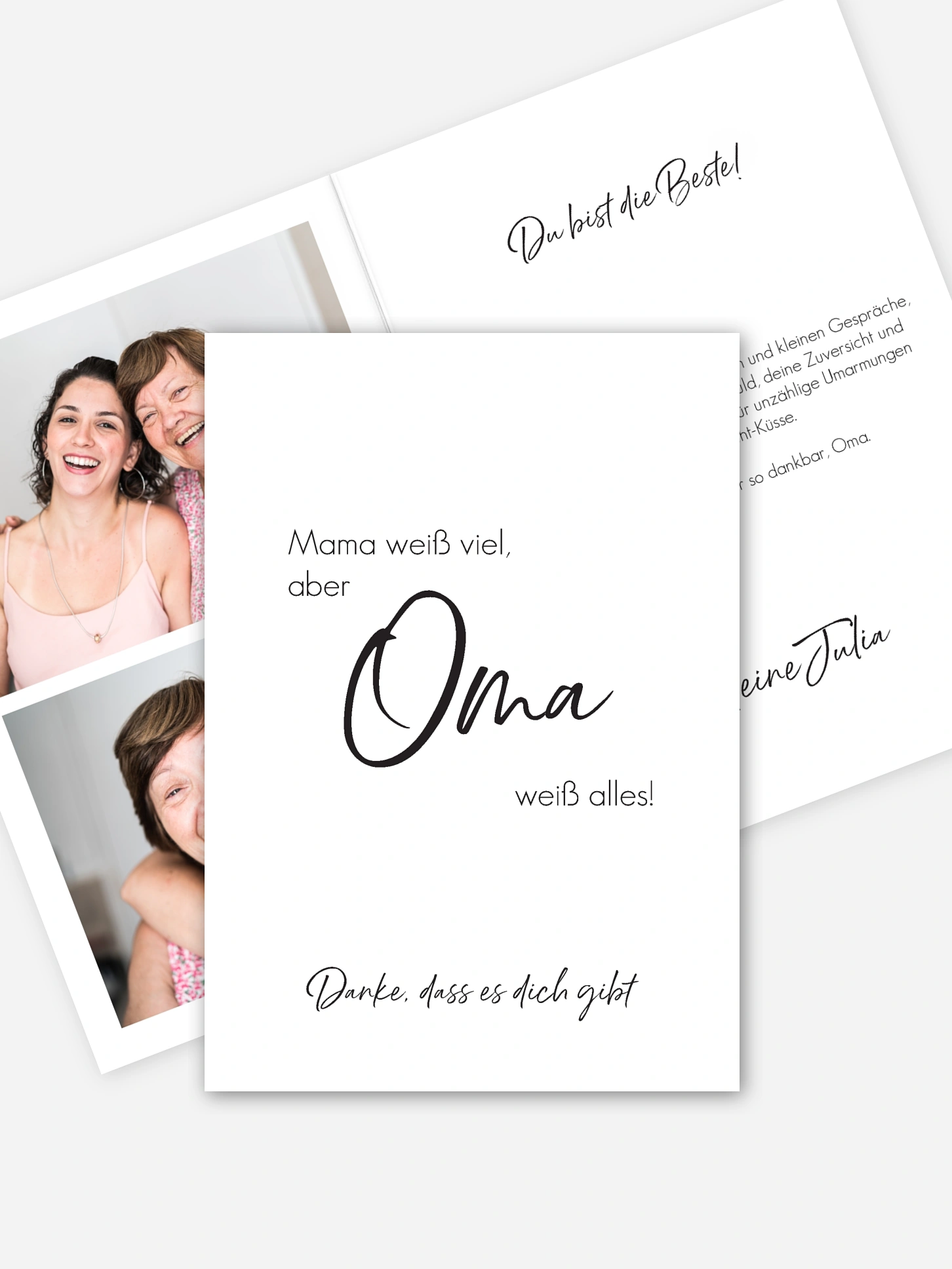 Karte zum Muttertag Oma weiß alles