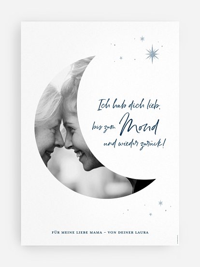 Poster Muttertag Bis zum Mond