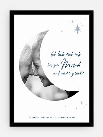 Poster Muttertag Bis zum Mond