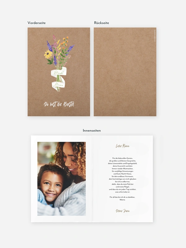 Karte zum Muttertag Wildblumen