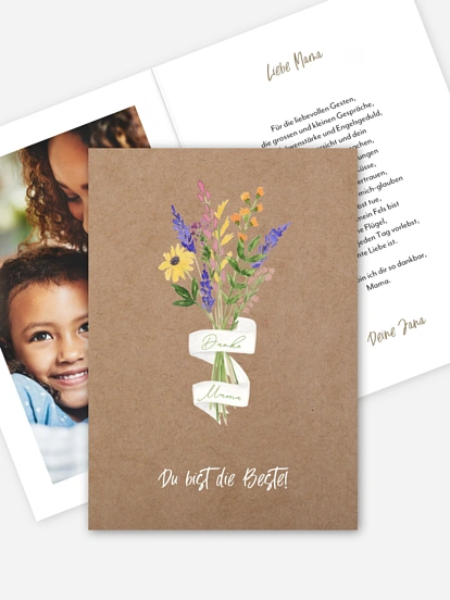 Karte zum Muttertag Wildblumen