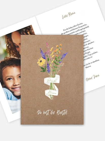 Karte zum Muttertag Wildblumen