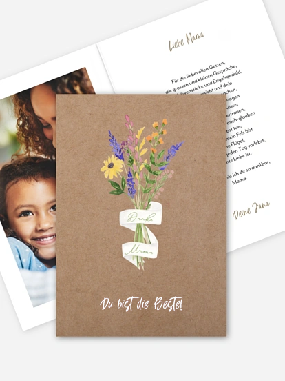 Karte zum Muttertag Wildblumen