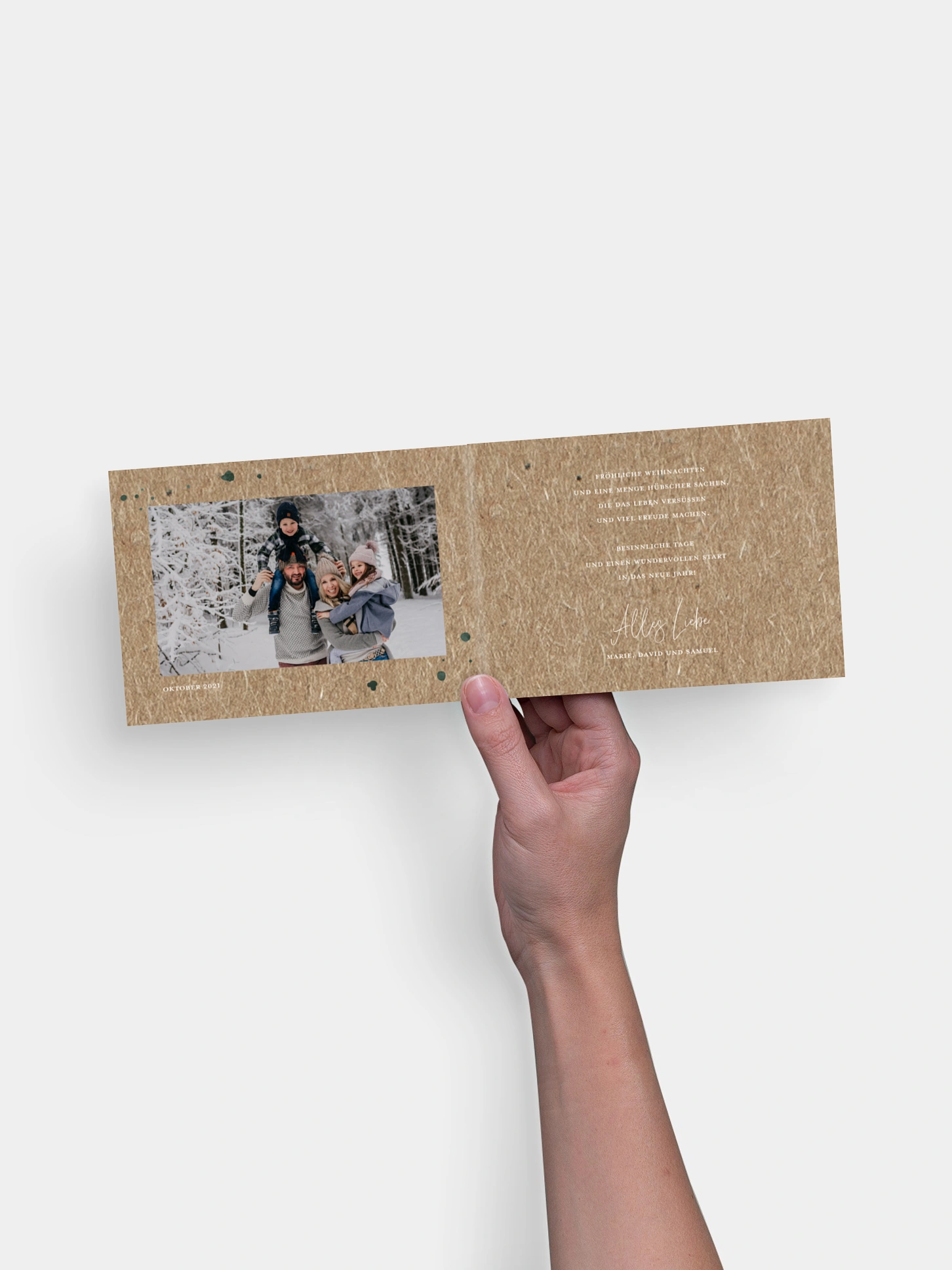 Weihnachtskarte Classic Tree Kraftpapier