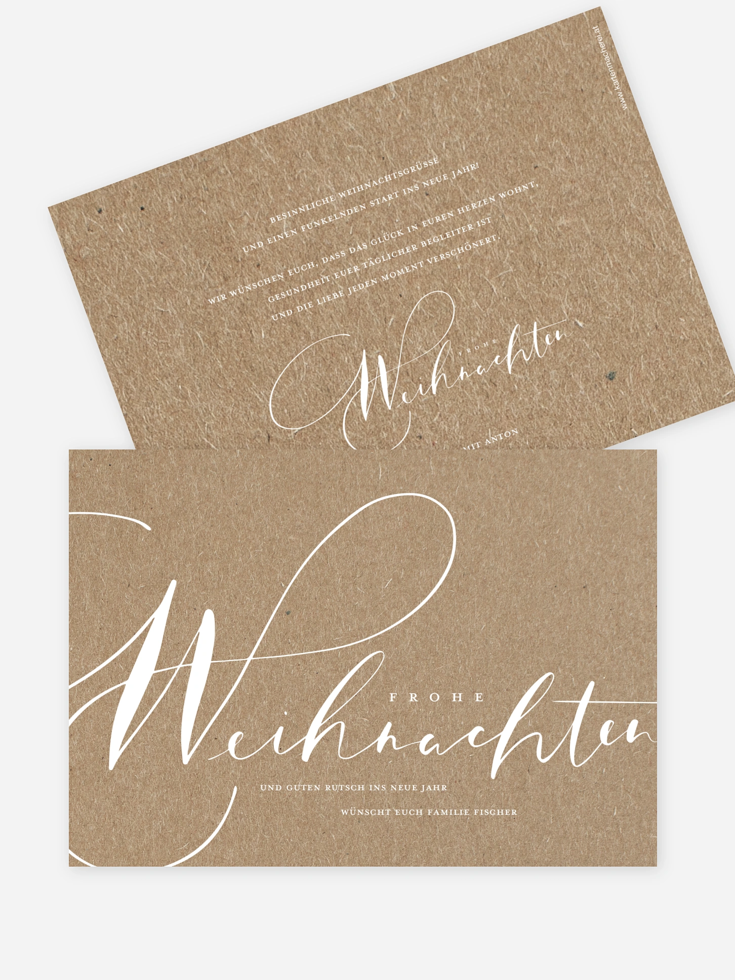 Weihnachtskarte Winter Lettering Kraftpapier