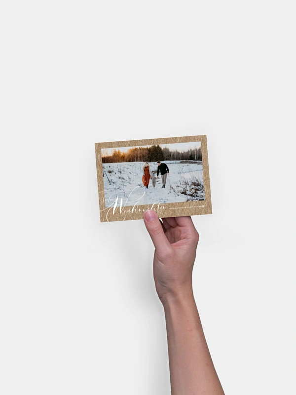 Weihnachtskarte Thankful Kraftpapier