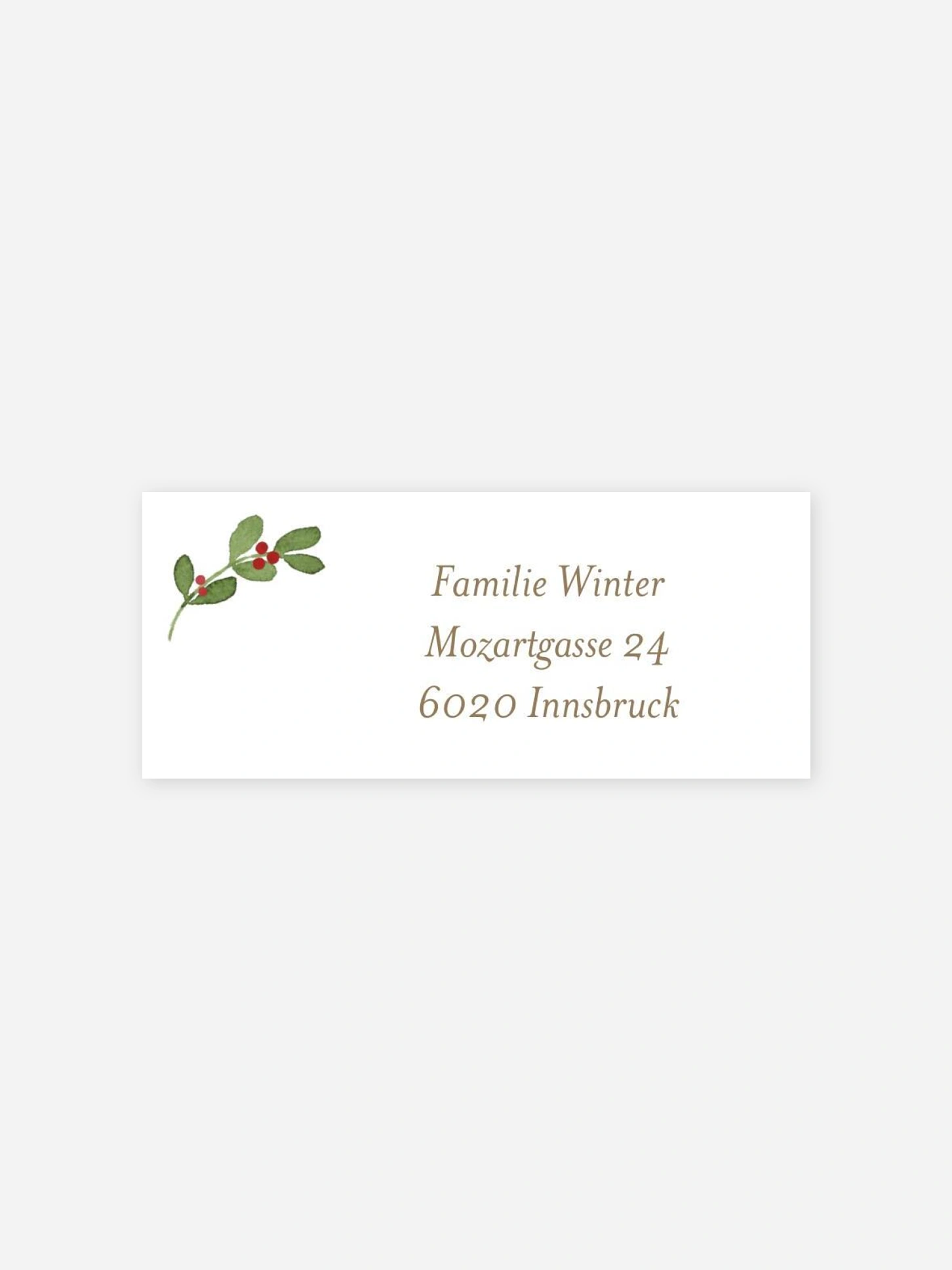 Absenderaufkleber Weihnachten Greenery Ornament Kraftpapier