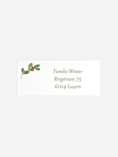 Absenderaufkleber Weihnachten Greenery Ornament Kraftpapier