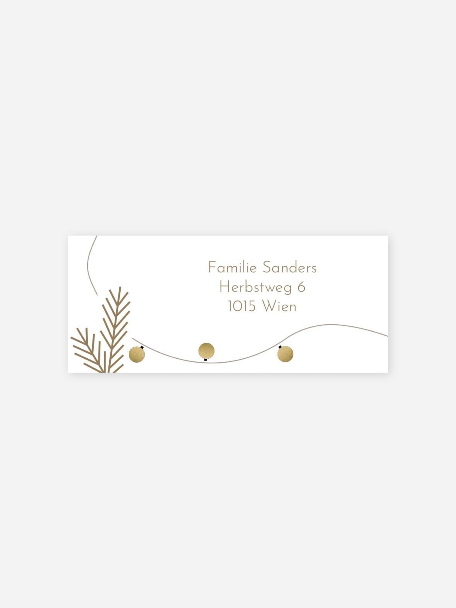 Absenderaufkleber Weihnachten Lichterkette Kraftpapier