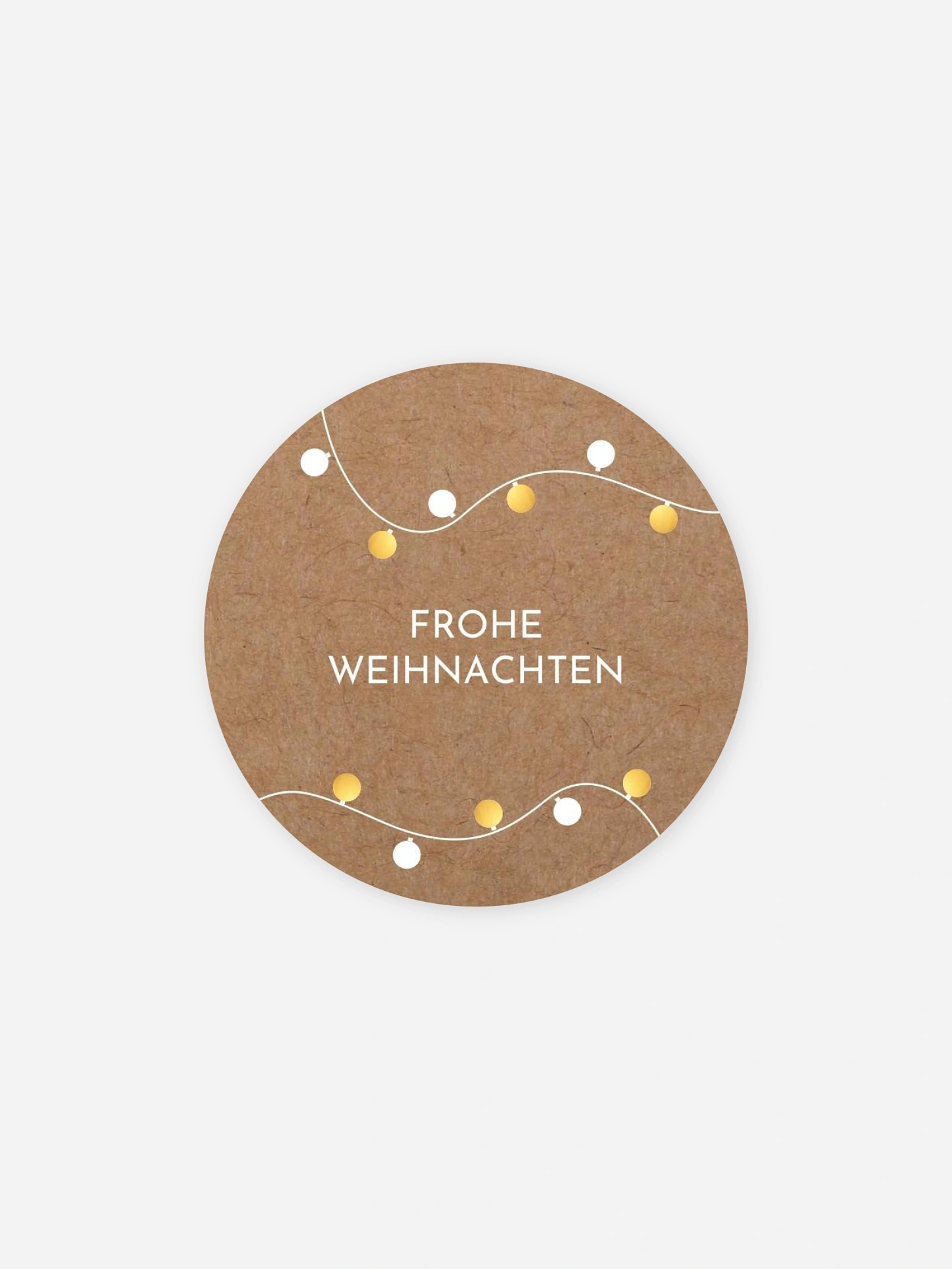 Geschenkaufkleber Weihnachten Lichterkette Kraftpapier