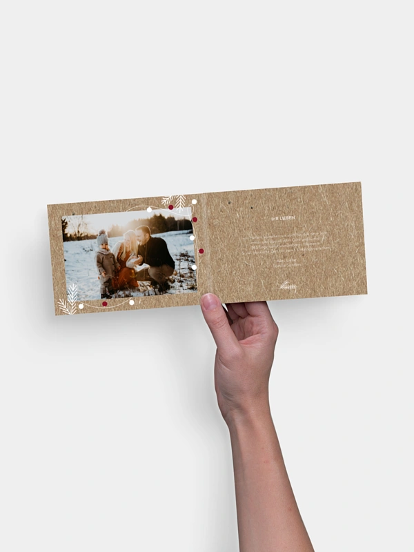 Neujahrskarten Lichterkette Kraftpapier