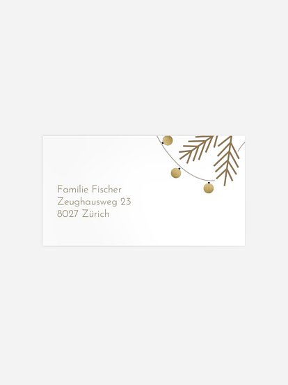 Empfängeraufkleber Weihnachten Lichterkette Kraftpapier